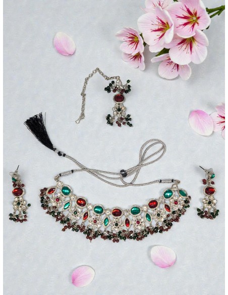 Lalita Jewellery Set - Maroon