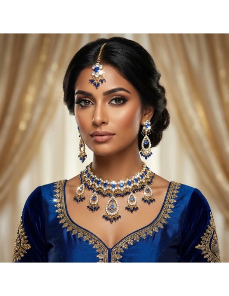 Parure indienne Meera - Bleu