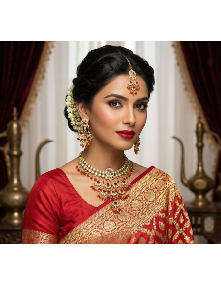 Parure indienne rouge