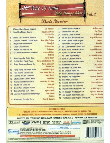 The Voice of India: Lata Mangeshkar (Vol. 2) DVD