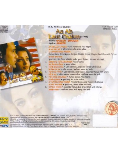 Aa Ab Laut Chalen CD (1999) (Bollywood)