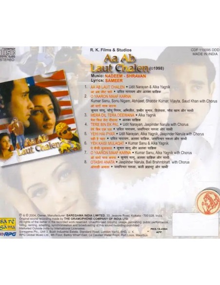 Aa Ab Laut Chalen CD (1999) (Bollywood)