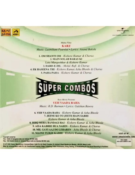 Karz / Yeh Vaada Raha (CD) (Bollywood)