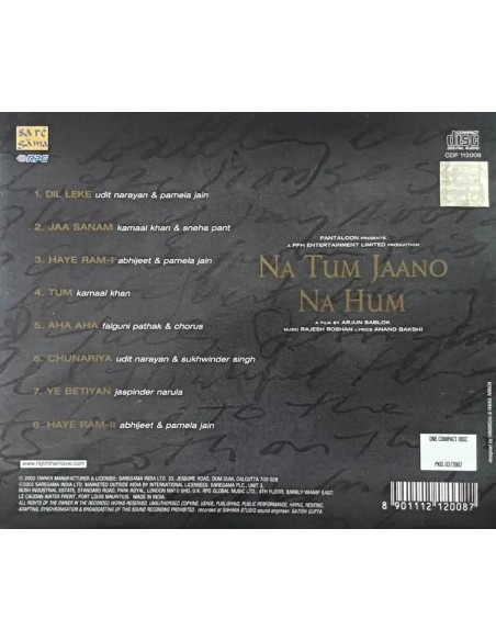 Na Tum Jaano Na Hum CD (2002) (Bollywood)