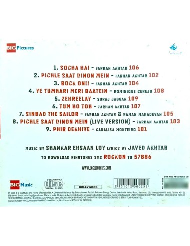 Rock On CD (2007) (Bollywood)