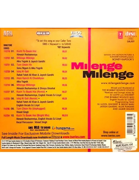 Milenge Milenge CD (2010) (Bollywood)