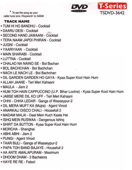 Cocktail / Bol Bachchan (Full Songs & Other Hits) (DVD) (2012)