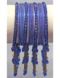 Bracelets Bleu Royal avec Pampilles Perlées 2