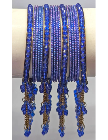 Bracelets Bleu Royal avec Pampilles Perlées