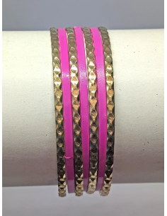 Bracelets Dorés à Motif Martelé (T028) 2