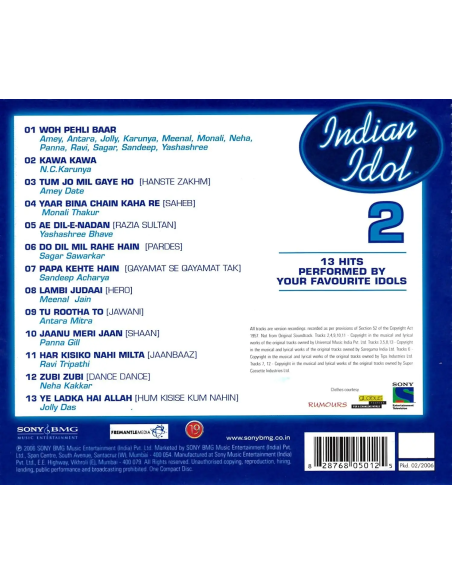 Indian Idol 2 CD (2006) (Hindi)