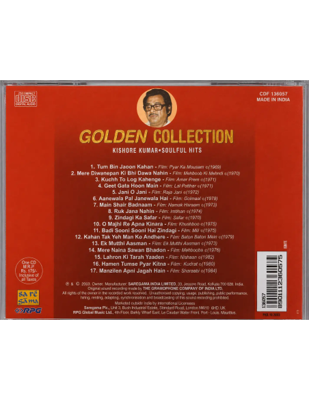 Golden Collection : Kishore Kumar - Soulful Hits (CD) (2003)