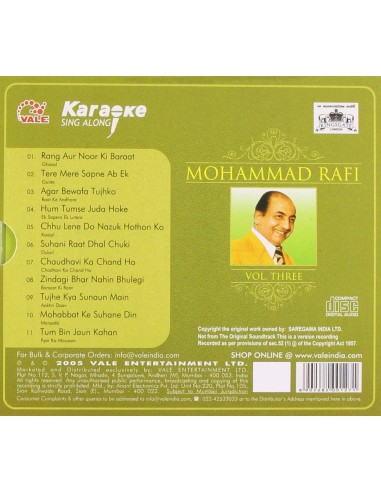 Karaoke Sing Along - Mohammad Rafi Vol. 3 (CD) (2005) (Bollywood)