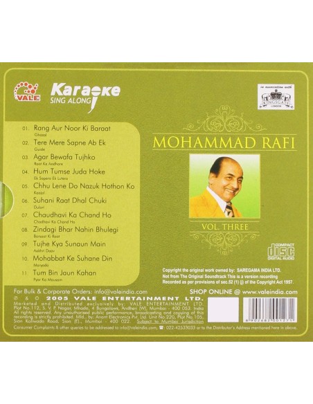 Karaoke Sing Along - Mohammad Rafi Vol. 3 (CD) (2005) (Bollywood)