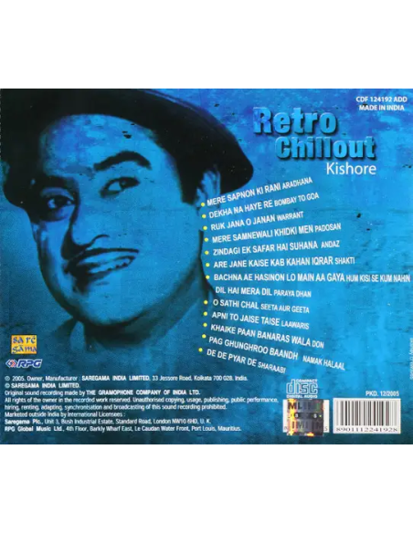 Retro Chill Out - Kishore Kumar (CD) (2005) (Bollywood)