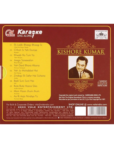 Karaoke Sing Along - Kishore Kumar Vol. 1 (CD) (2005) (Bollywood)