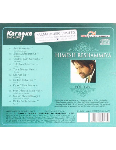 Karaoke Sing Along - Himesh Reshammiya Vol. 2 (CD) (2007) (Bollywood)