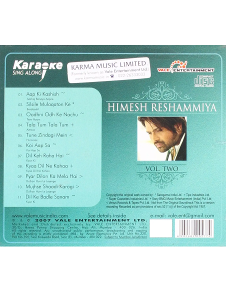 Karaoke Sing Along - Himesh Reshammiya Vol. 2 (CD) (2007) (Bollywood)