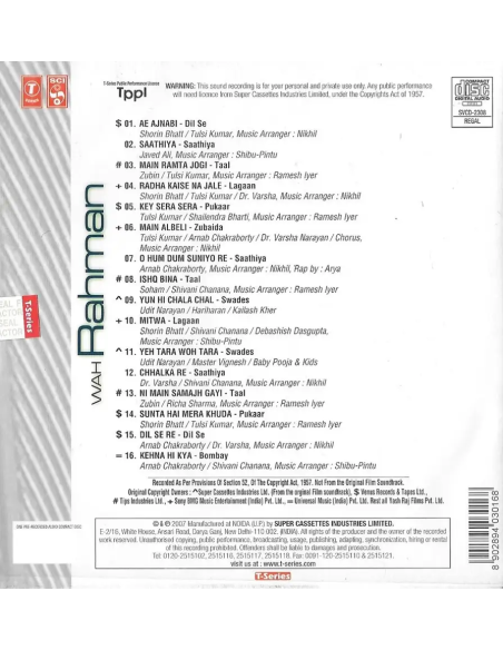 Wah Rahman CD (2007) (Bollywood)