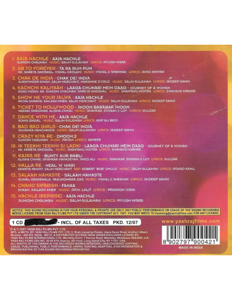 YRF Top 15 CD (2007) (Bollywood)