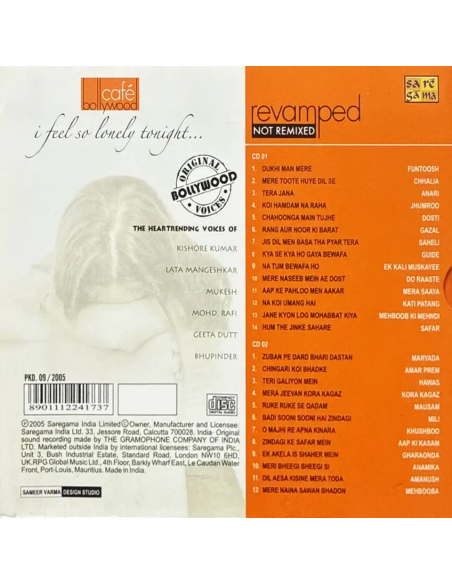 Café Bollywood - I Feel So Lonely Tonight (CD) (2005) (Bollywood)