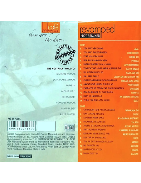 Café Bollywood - Those Were The Days (CD)  (2005) (Bollywood)