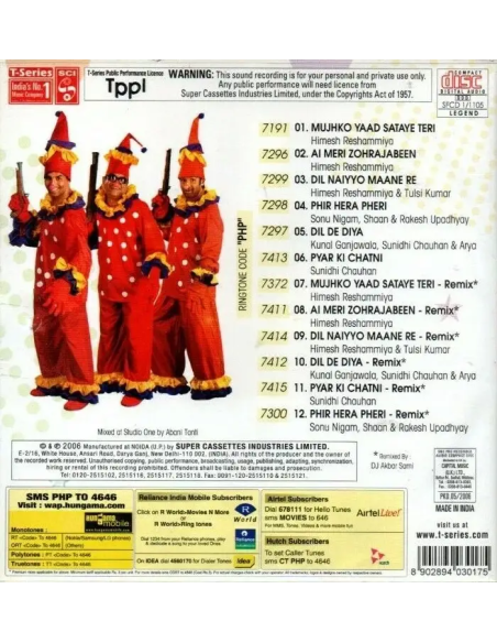 Phir Hera Pheri CD (2006) (Bollywood)