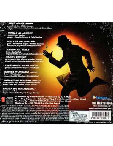 Tees Maar Khan CD (2010) (Bollywood)