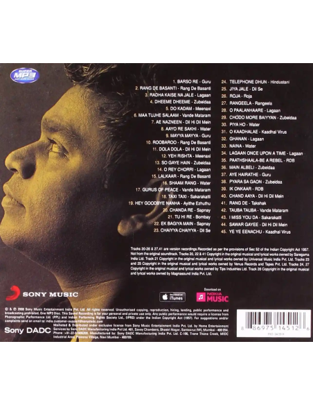 A.R. Rahman - The Musical Genius (CD) (MP3) (2009) (Bollywood) (Sony)