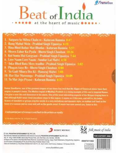 Beat of India – Nirgun Singers from Malwa (CD) (Sony)