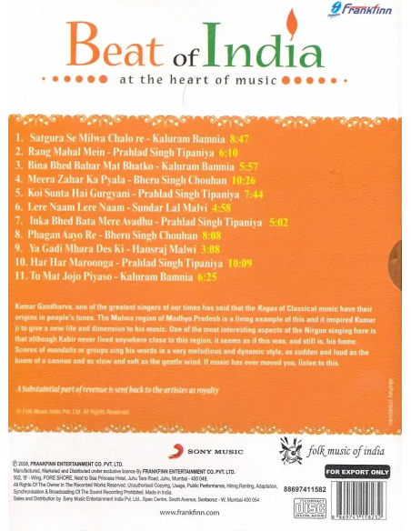 Beat of India – Nirgun Singers from Malwa (CD) (Sony)