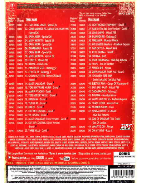 Special 26 / David & Other Hits (CD) (MP3) (Bollywood) (T-Series)