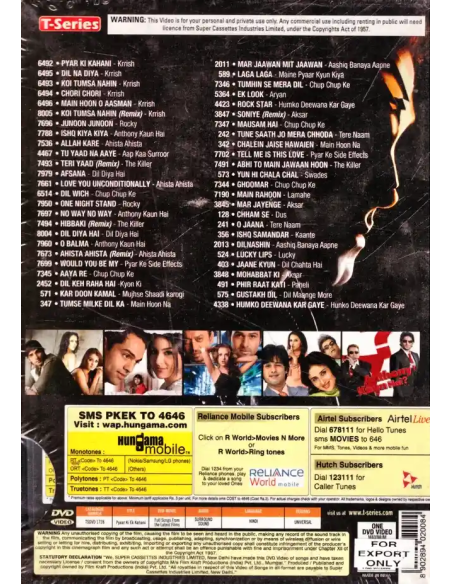 Krrish - Full Songs & Other Hits (DVD) (Bollywood) (T-Series)