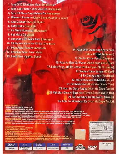 25 Unforgettable Love Songs DVD (Bollywood) (Venus)