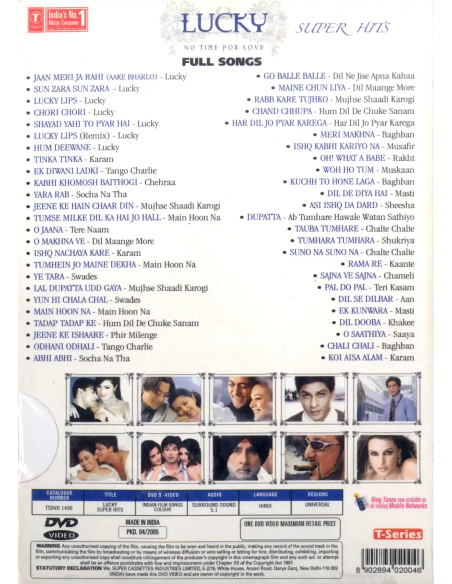 Lucky Super Hits DVD (2005) (Bollywood) (T-Series)