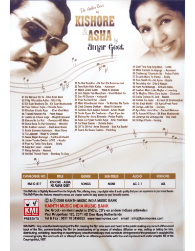 The Golden Voice of Kishore & Asha DVD (Bollywood) (KMI)