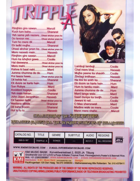 Tripple A DVD (Bollywood) (KMI)