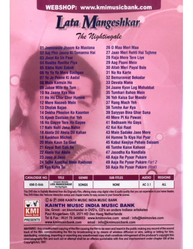 Evergreen Melodies: Lata Mangeshkar - The Nightingale (DVD) (Bollywood) (KMI)