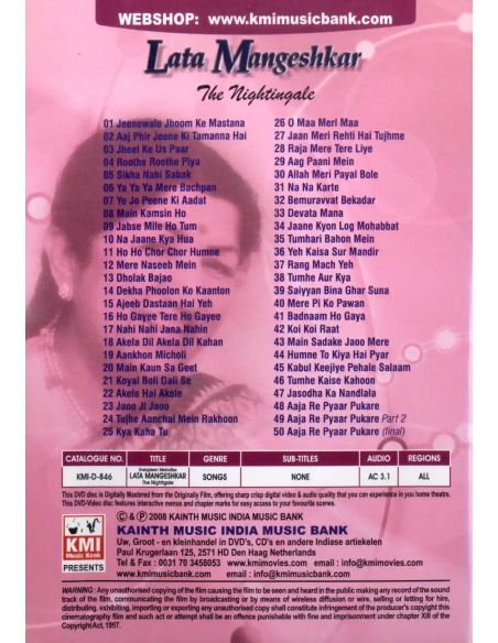 Evergreen Melodies: Lata Mangeshkar - The Nightingale (DVD) (Bollywood) (KMI)