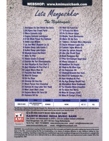 Lata Mangeshkar - The Nightingale (DVD) (Bollywood) (KMI)