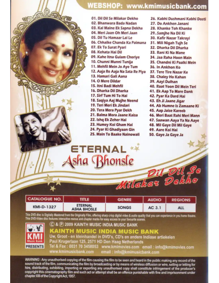 Eternal Asha Bhosle DVD (Bollywood) (KMI)