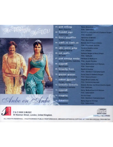 Anbe En Anbe CD (2008) (Tamil) (S Music)