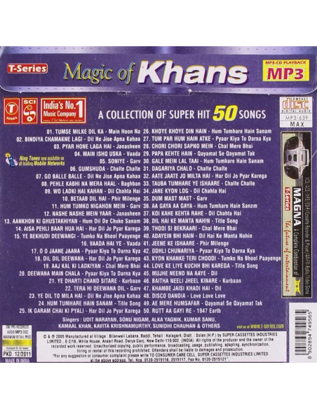 Magic of Khans (CD) (MP3) (2005) (Bollywood) (T-Series)